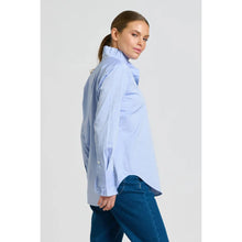 Load image into Gallery viewer, Olivia Classic Cut Frill Shirt - Blue Oxford