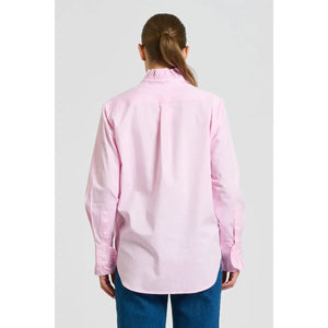 Olivia Classic Cut Frill Shirt - Pink Oxford