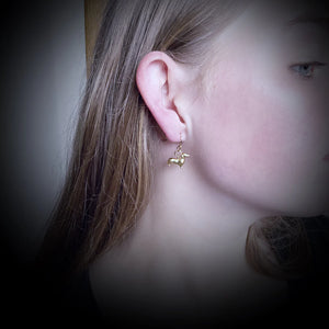 'Schnitzel Von Crumb’ Dachshund Earrings - Gold