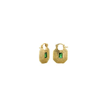 Load image into Gallery viewer, Gold Emerald Selena Earrings