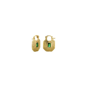 Gold Emerald Selena Earrings