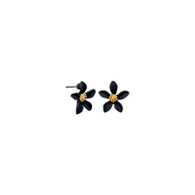 Load image into Gallery viewer, Navy Autumn Flower Studs