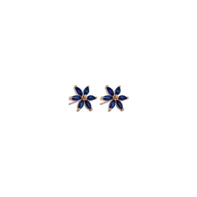 Sapphire Star Flower Crystal Studs