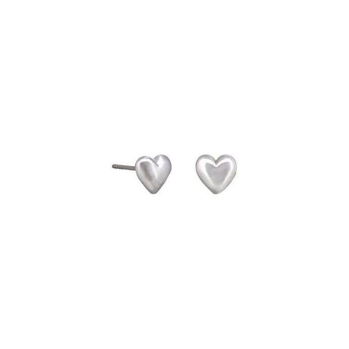 Silver Pixie Heart Studs