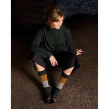 Load image into Gallery viewer, &#39;Chunky Rib&#39; Charcoal Stripe Merino Wool Socks