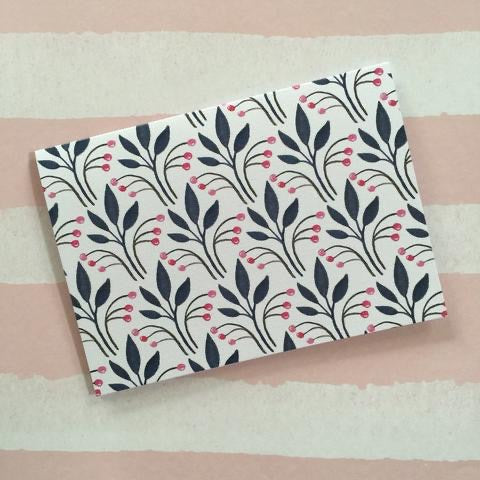 Navy Pink Garden Card