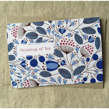 Load image into Gallery viewer, Blue Garden Thinking of You Card