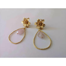 Load image into Gallery viewer, Claudia Grace Earrings - 18KT Gold Plated with Pink Crystal