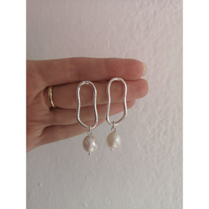 Es Vedrá Pearl Earrings in Plated Sterling Silver