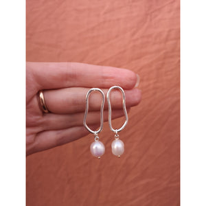 Es Vedrá Pearl Earrings in Plated Sterling Silver