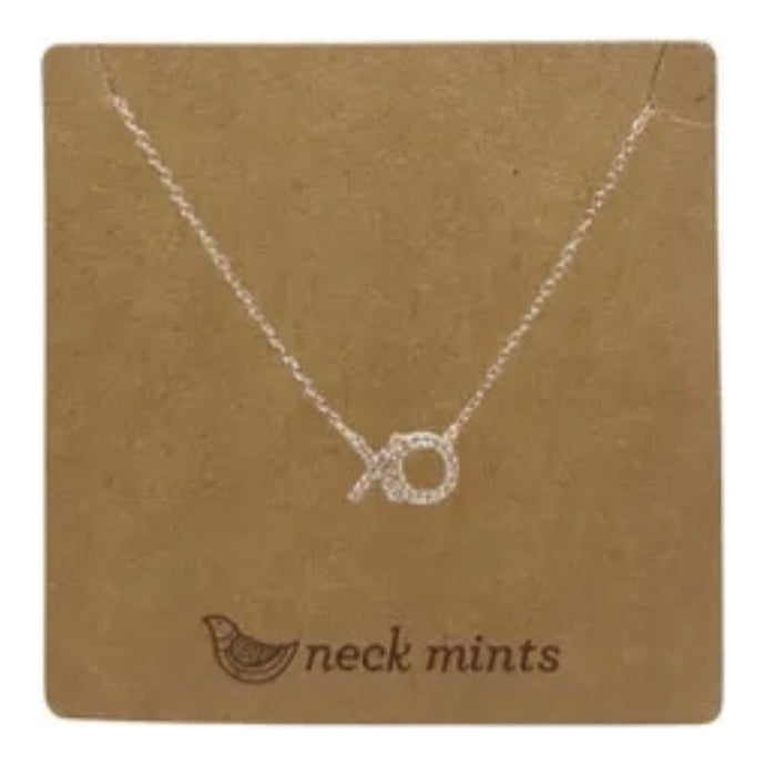 Cubic Naught & Cross Necklace - Rose Gold
