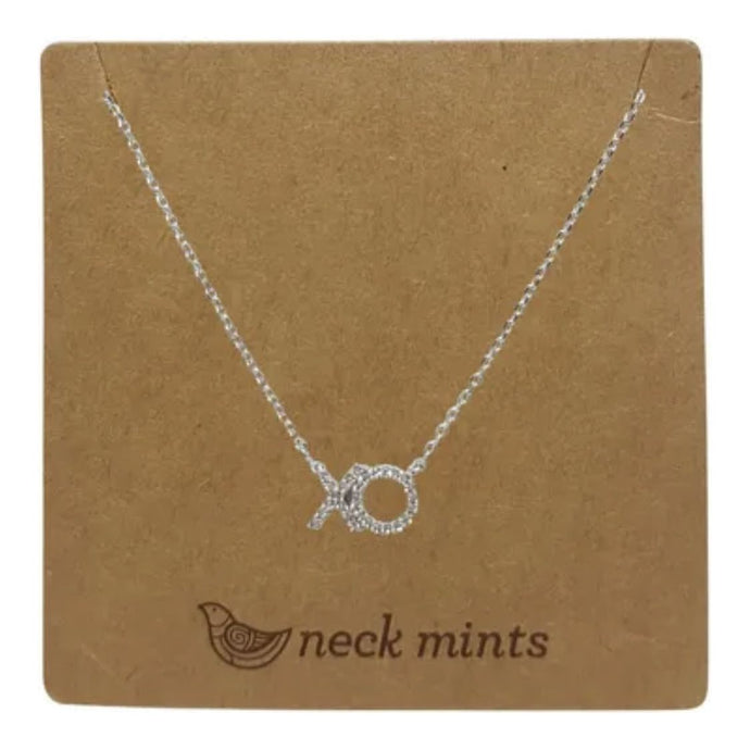 Cubic Naught & Cross Necklace - Silver