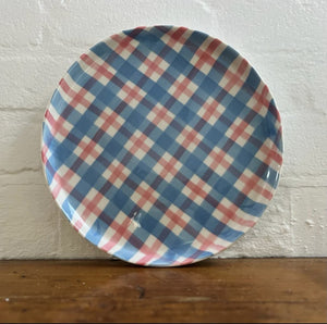 Blue & Pink Gingham Platter