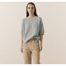 Load image into Gallery viewer, Jane Pointelle Knit Tee - Blue