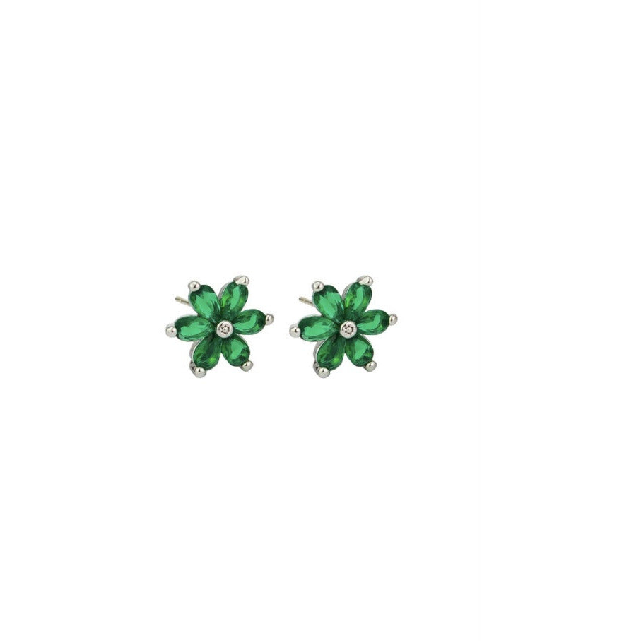 Emerald Petal Daisy Studs