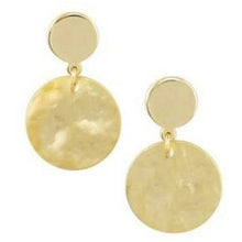 Load image into Gallery viewer, Gold Small Textured Disc Earrings