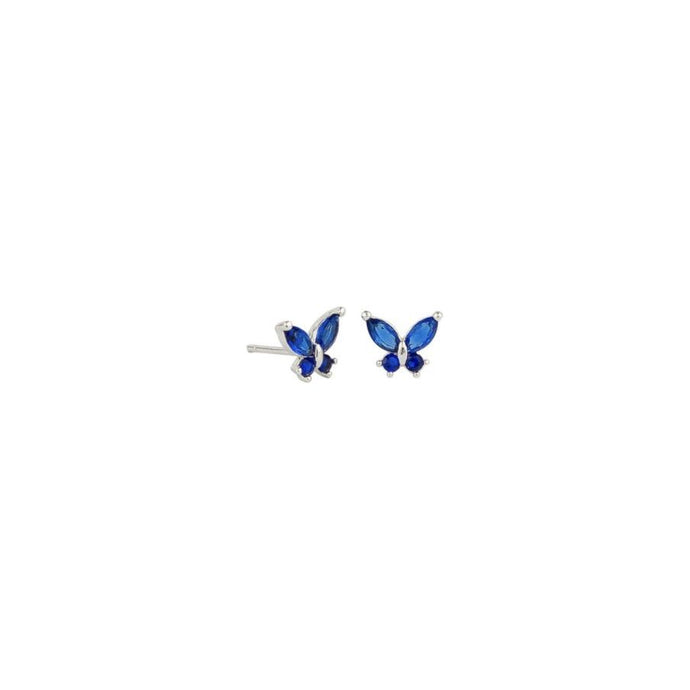 Sapphire Blue Crystal Butterfly Studs