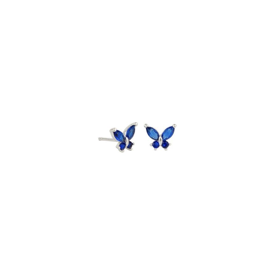 Sapphire Blue Crystal Butterfly Studs