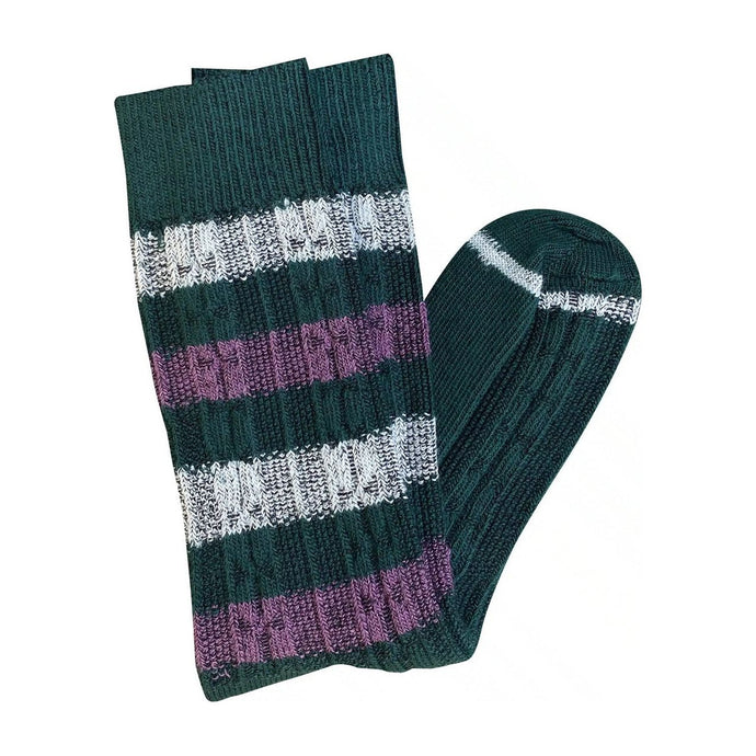 'Chunky Cable' Merino Wool Socks - Green