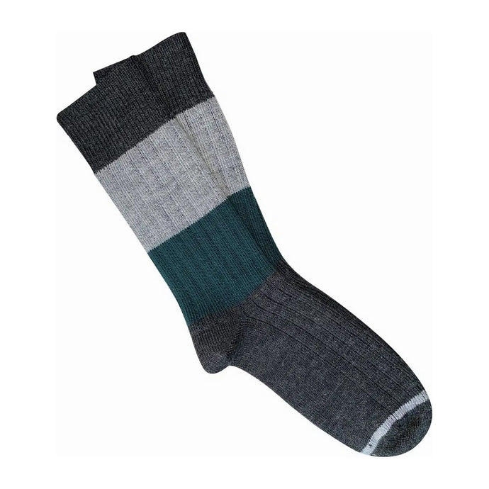 'Chunky Rib' Merino Wool Socks - Charcoal