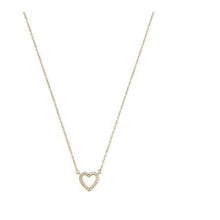 Load image into Gallery viewer, Gold &amp; Pink Crystal Heart Necklace
